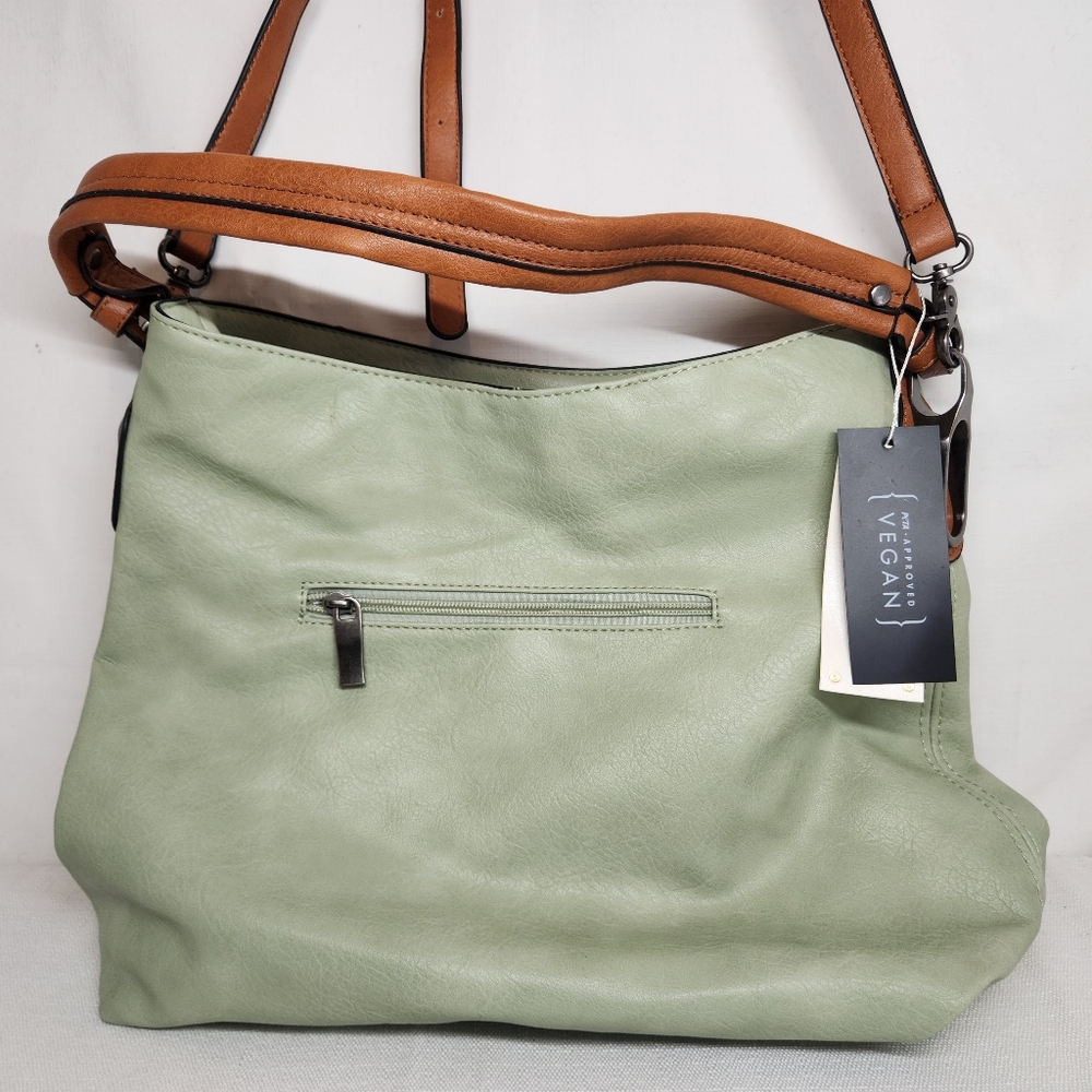 New La Miel Vegan Leather Light Green Shoulder Purse - Picture 2 of 10